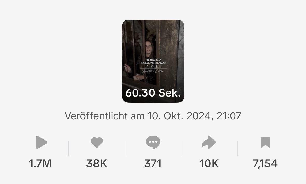 Horror escape room reel stats